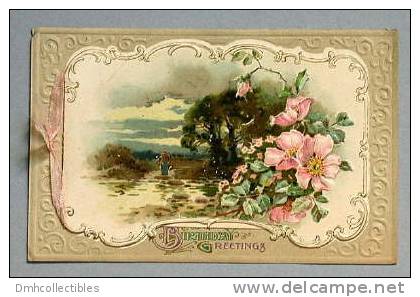 Scarce WINSCH Vintage Birthday BOOKLET Postcard With Roses 1911 (CC-2) - Birthday