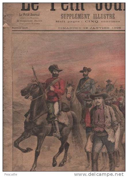 LE PETIT JOURNAL 19 JANVIER 1896 - TRANSVAAL DOCTEUR JAMESON PRISONNIER DES BOERS - ASNIERES INCENDIE SAUVETAGE - Le Petit Journal