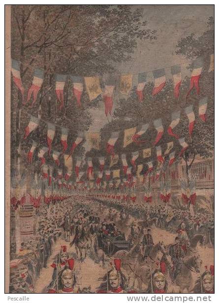 LE PETIT JOURNAL 15 MARS 1896 - FELIX FAURE NICE INAUGURATION DU MONUMENT COMMEMORATIF - RUSSIE TSAREWITCH A NICE - Le Petit Journal