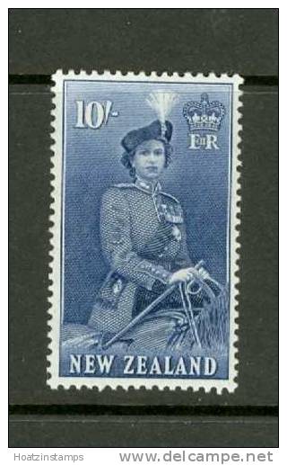 New Zealand: 1953/59  QE II Definitive   SG736  10/-   MH - Ongebruikt