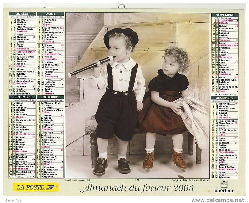 Almanach Du Facteur 2003  -  Limousin  23  Creuse - Grossformat : 2001-...