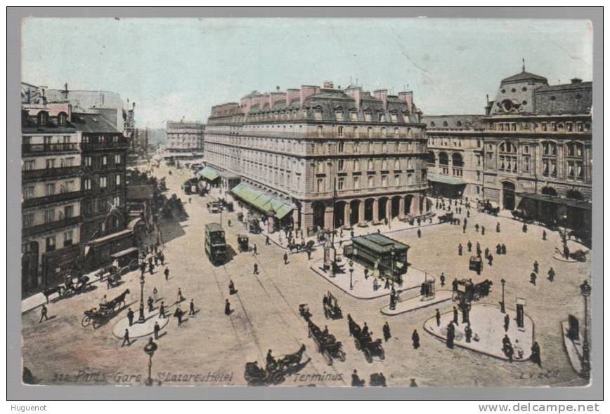 C - CARTE POSTALE - 75 - PARIS - GARE ST LAZARE - - Transport Urbain En Surface