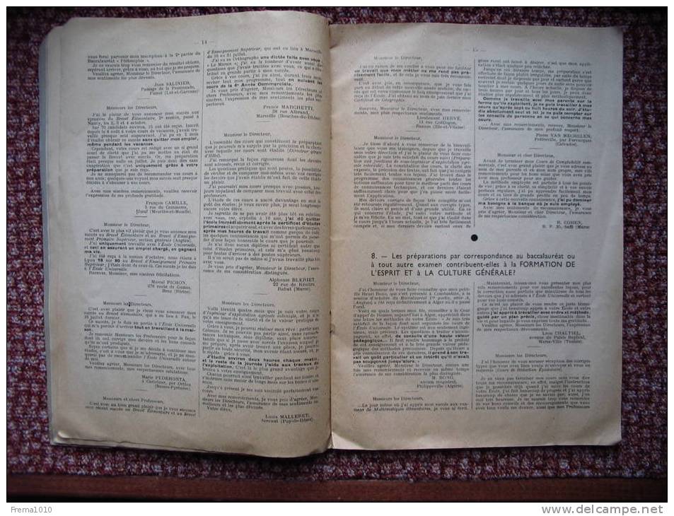 L´ENSEIGNEMENT PAR CORRESPONDANCE (1935): Ecole Universelle - Livret De 40 Pages (format  = 26 Cm. X 18 Cm.) - 18 Ans Et Plus