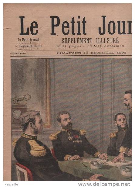 LE PETIT JOURNAL 15 DECEMBRE 1895 - AMIRAL GERVAIS DEVANT LE CONSEIL D'ENQUETE - MONT DE PIETE - Le Petit Journal