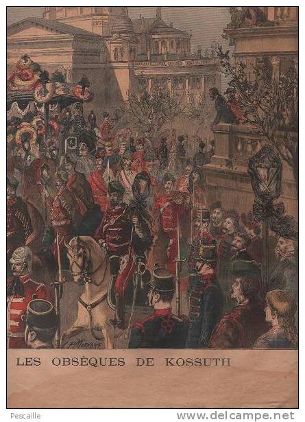 LE PETIT JOURNAL 9 AVRIL 1894 - RUSSIE OEUFS DE PAQUES - TURIN OBSEQUES HONGROIS KOSSUTH - Le Petit Journal
