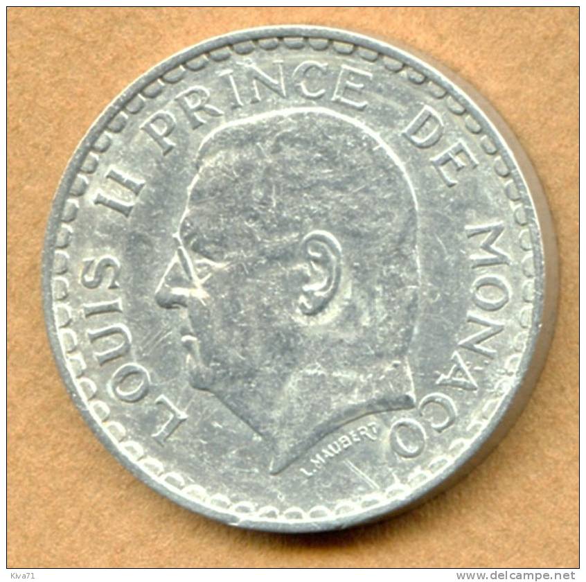 5 FRANCS  "MONACO" 1945  SUP/XF - 1922-1949 Luigi II