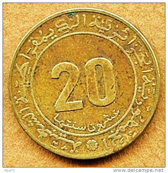 20 Centimes  "ALGERIE" 1975  TTB - Algerije