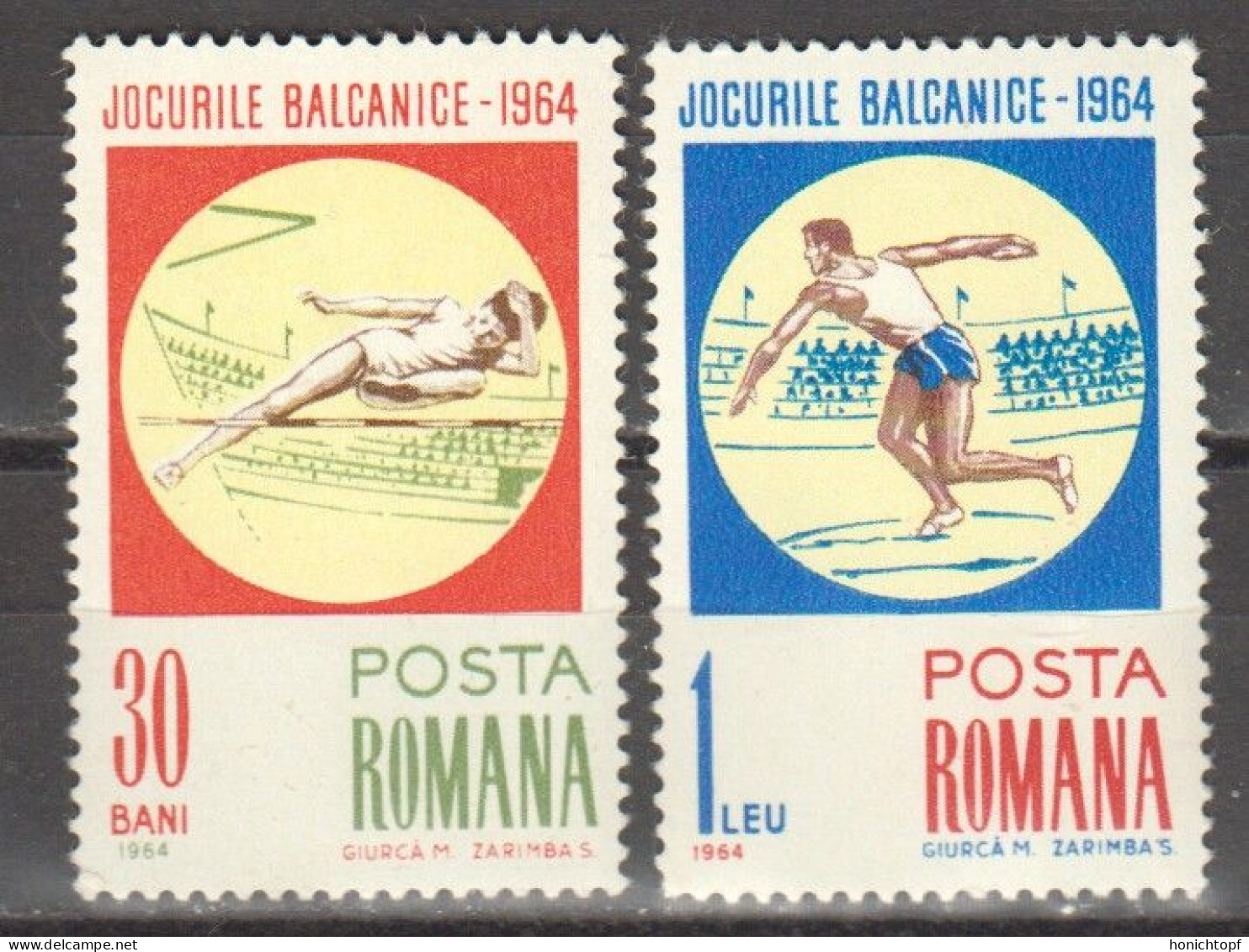 Rumänien; 1964; Michel 2299 + 2302 **; Balkanspiele - Unused Stamps