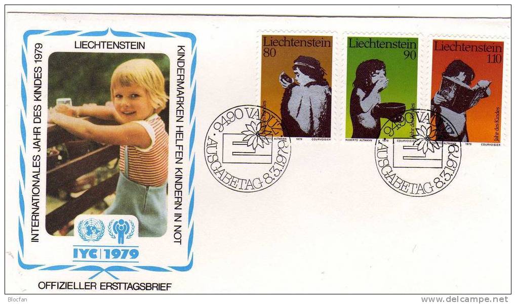 UNO Jahr Des Kindes 1979 Kinder Liechtenstein 725/7 Auf FDC 4€ UNICEF Cover From Europa - FDC