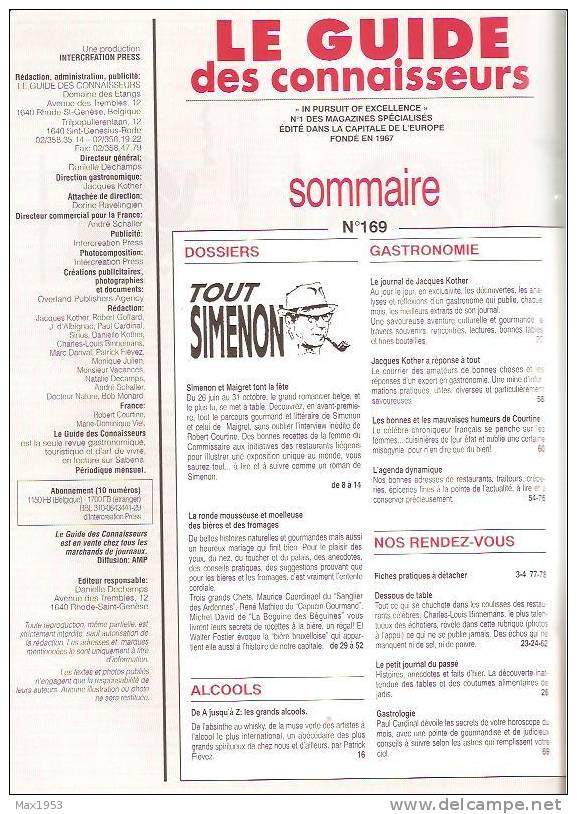 Simenon Et Maigret Font La Fête  In Le Guide Des Connaisseurs - Mensuel - V - 30 Juin 1993 - Simenon