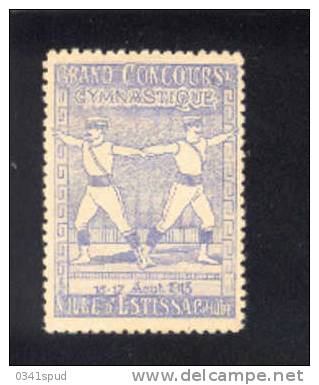 1913  France Vignette Label  Avec Charniére   Gymnastique  Gymnastics Ginnastica  Estissac - Gymnastique