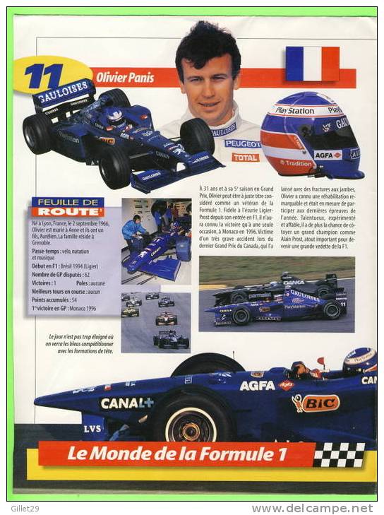 AFFICHE GÉANTE F1 - JARNO TRULLI - PROST-PEUGEOT TEAM 1998 - OLIVIER PANIS - DIMENSION DE 40 X 52cm -  4 PAGES D'INFORMA - Automovilismo - F1