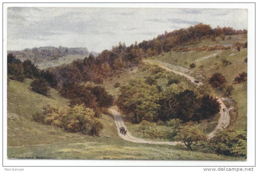 Zig Zag Road, Boxhill. From An Original Water Colour Drawing By A.R. Quinton. Cachets Postaux: Leatherhead Et Péruwelz. - Surrey