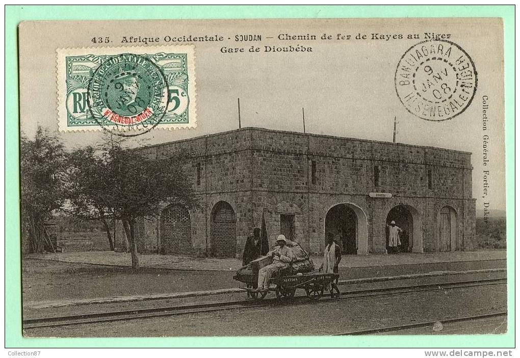 COLLECTION FORTIER N° 435 - AFRIQUE - SOUDAN - GARE De DIOUBEBA - CHEMIN De FER De KAYES Au NIGER - Soedan