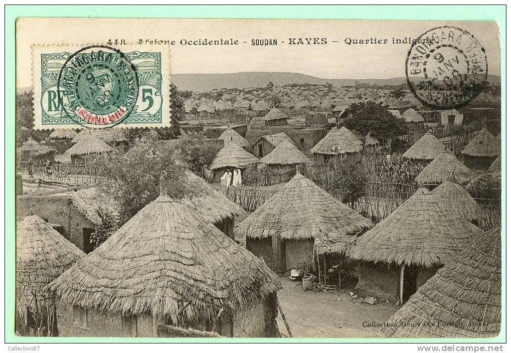 COLLECTION FORTIER N° 448 - AFRIQUE - SOUDAN - KAYES - VILLAGE - QUARTIER INDIGENE - Sudan