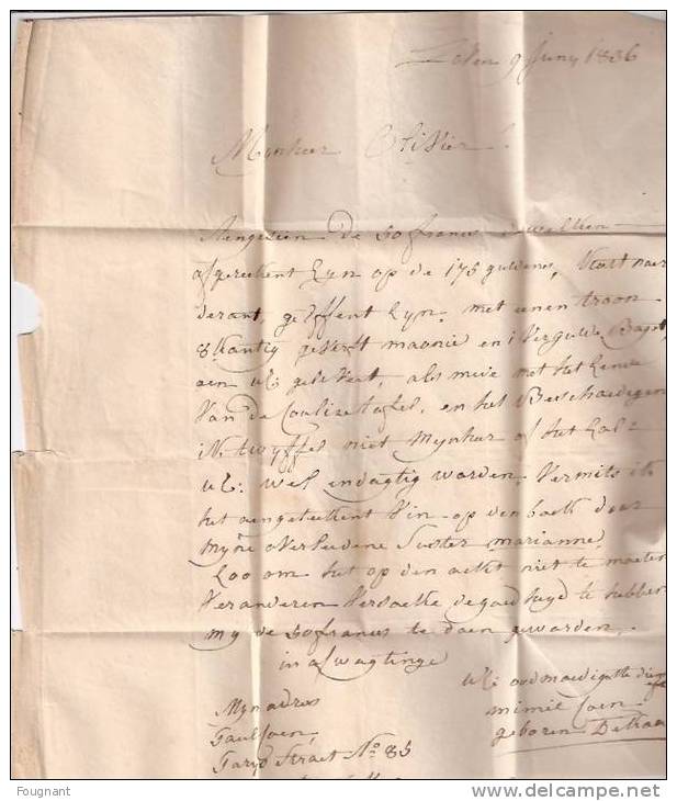 BELGIQUE : 1836:Précurseur:LOUVAIN Vers MECHELEN.Belgique Indépendante.Oblit.LOUVAI N Double Cercle Rouge.Verso:MALINES - 1830-1849 (Belgique Indépendante)