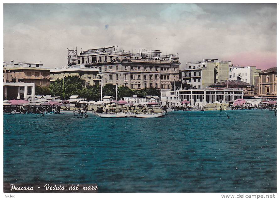 A864- PESCARA VEDUTA DAL MARE - F.G. - PRIMI COLORI - VIAGGIATA 1963 - ITALY - Pescara