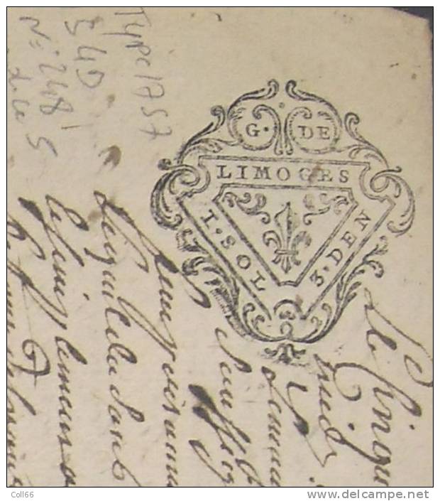 Type 1757 Généralité De Limoges 1 Sol 3 Deniers N°248 Devaux Indice 5 Fiscaux Royauté - Seals Of Generality