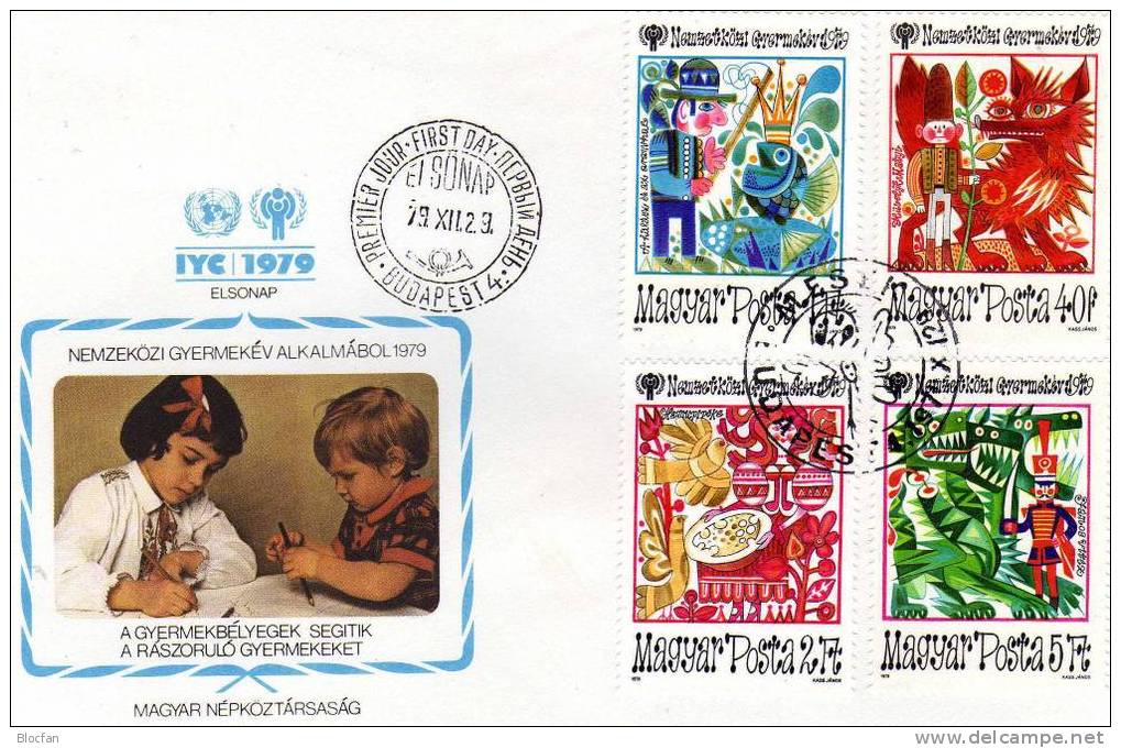 UNO Jahr Des Kindes 1979 Märchen Ungarn 3397/3 Auf 2FDC 9€ - UNICEF