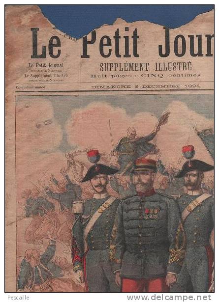 LE PETIT JOURNAL 9 DECEMBRE 1894 - ITALIE CAPITAINE ROMANI - MADAGASCAR PRINCESSES ROYALES - Le Petit Journal