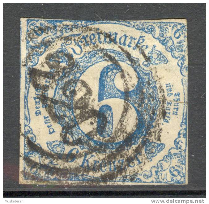 Thurn & Taxis 1860 Mi 33 Type IB Ziffern Im Kreis Deluxe Vierring Stempel "220" Frankfurt €40,- ++ - Afgestempeld