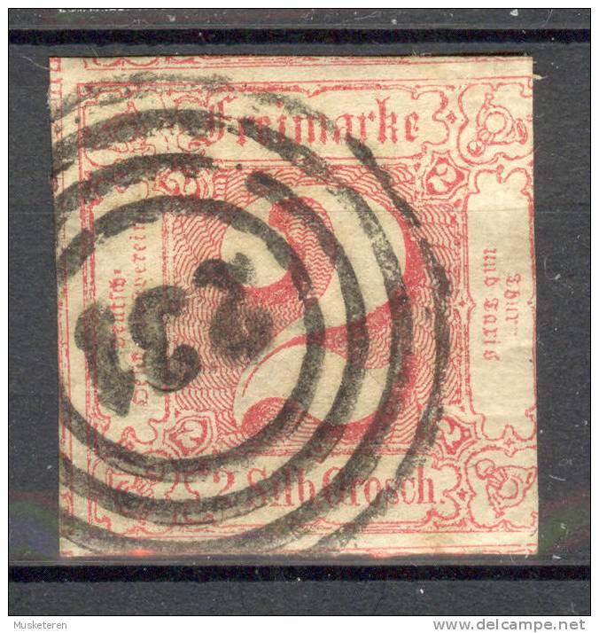 Thurn & Taxis 1861 Mi. 16 Ziffern Im Quadrat Deluxe Vierring Stempel "231" €60,- ++ - Afgestempeld