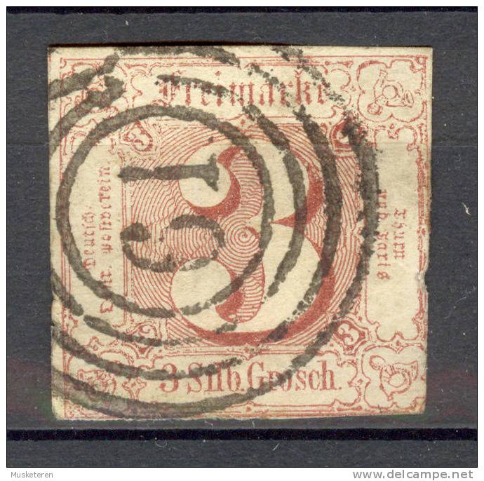 Thurn & Taxis 1861 Mi. 17 Ziffern Im Quadrat  Deluxe Vierring Stempel "61" €80,- ++ - Usati