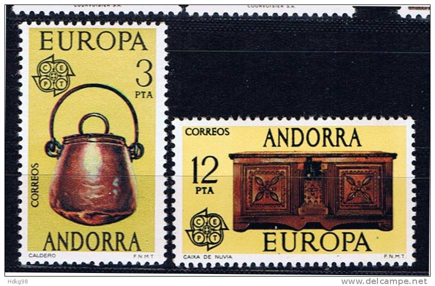 ANDE+ Andorra 1976 Mi 101-02** EUROPA - Oblitérés