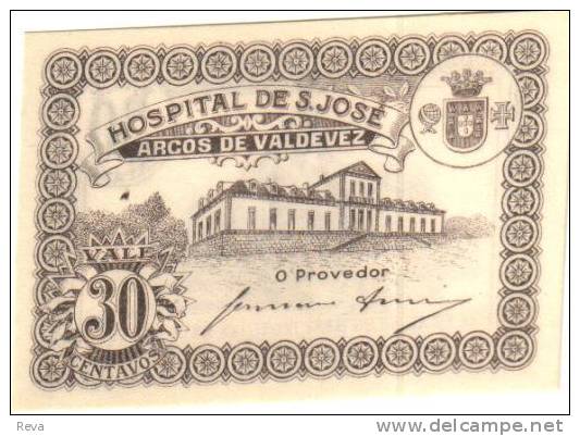 PORTUGAL  30 CENTAVOS ST JOSE HOSPITAL  BLACK FRONT & WOMAN BACK ND(1921) UNC SCARCE  READ DESCRIPTION !! - Portugal