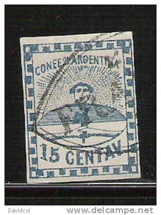 M967 - ARGENTINA - 1858 - MI#: 3 - USED - "FRANCA" - CV €:190.00 - Used Stamps