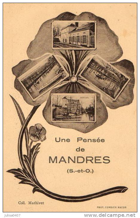 MANDRES (94) Carte Pensée 4 Vues - Mandres Les Roses