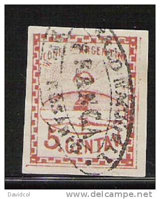 M968. ARGENTINIEN / ARGENTINA.- 1860.- MICHEL  # : 4,  USED, CORREO NACIONAL DEL ROSARIO- FRANCA. - Oblitérés