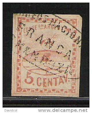M969. ARGENTINIEN / ARGENTINA.- 1860.- MICHEL  # : 4,  USED, CORREO NACIONAL DE MENDOZA- FRANCA. - Used Stamps