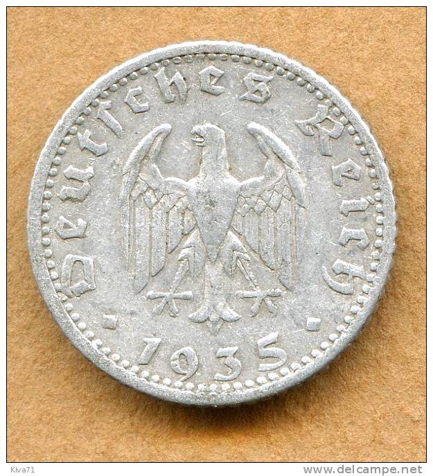 50 Reichspfennig  "ALLEMAGNE" 1935 F Monnaie D´occupation  SUP  .1. - 50 Reichspfennig