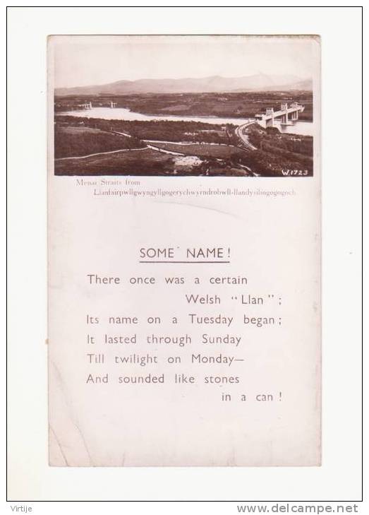 MENAI STRAITS FROM.-... Post Card.- (2) - Anglesey