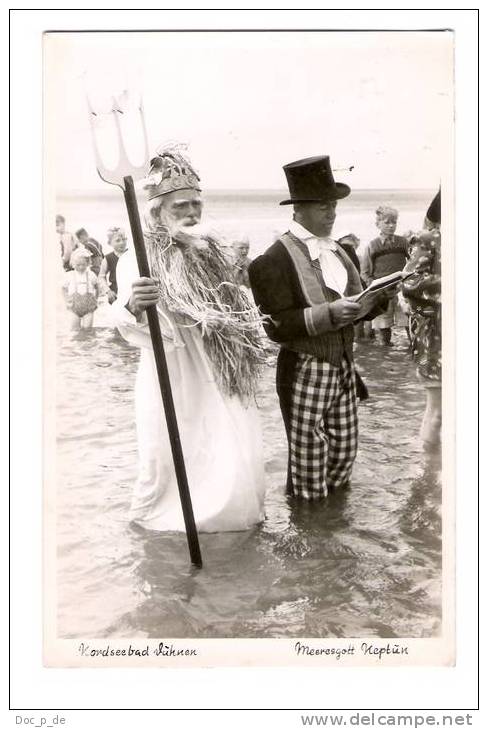 Deutschland - Cuxhaven - Duhnen - Meeresgott Neptun -  1956 - Cuxhaven