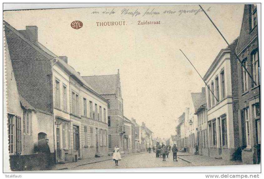 THOUROUT Zuidstraat Animee TOROUT GRande Guerre Feldpost Expedition 46. Reserve Division 1916 - Torhout