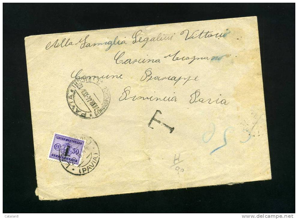 F204 STORIA POSTALE RSI SEGNATASSE C. 50 VIOLETTO SOPRASTAMPA FASCETTO NERO ISOLATO SU BUSTA - Postage Due