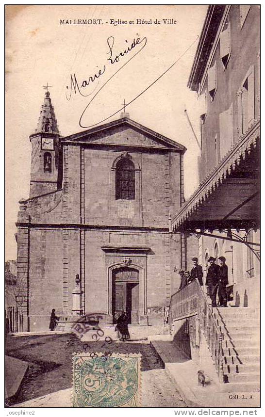 Mallemort  église Et Hôtel De  Ville - Mallemort