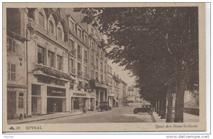 Epinal   Quai  Des Bons Enfants    Avec Magasinn Peugeot Et Grande Taverne - Liffol Le Grand