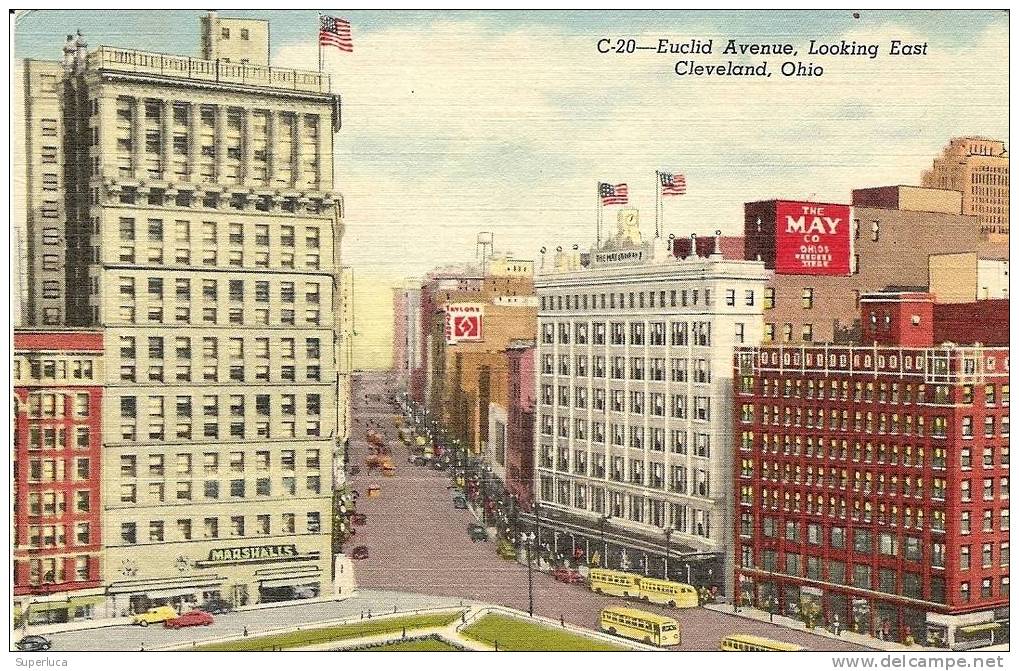 C-20-euclid Avenue,looking East Cleveland,ohio-illustrata Anni50-60 - Cleveland