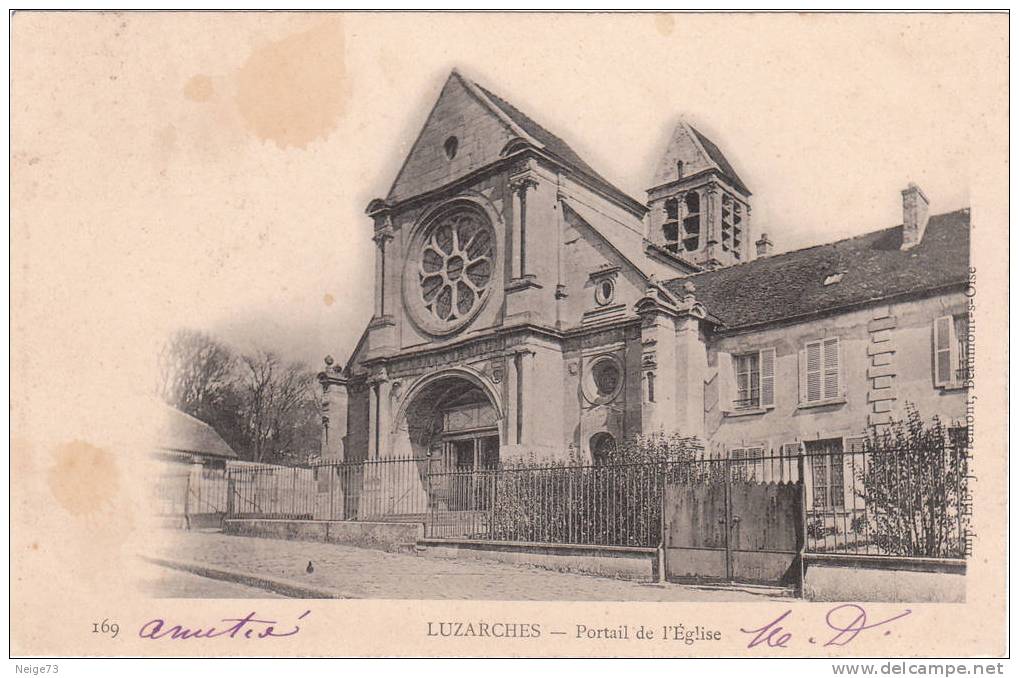 Cpa Du 95 - Luzarches - Portail De L'Eglise Vers 1900 - Luzarches