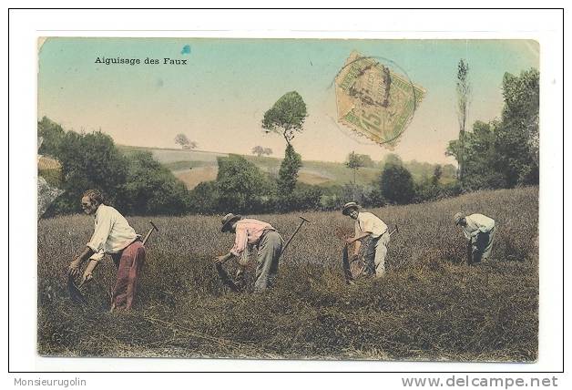 AGRICULTURE ) Moissons, Aiguisage Des Faux, ANIMEE, Colorisée - Culturas