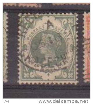 GB Great Britain, Classic 1887.used. Mi.97,One Shilling  Clean Cancelation .Green 2 - Usati