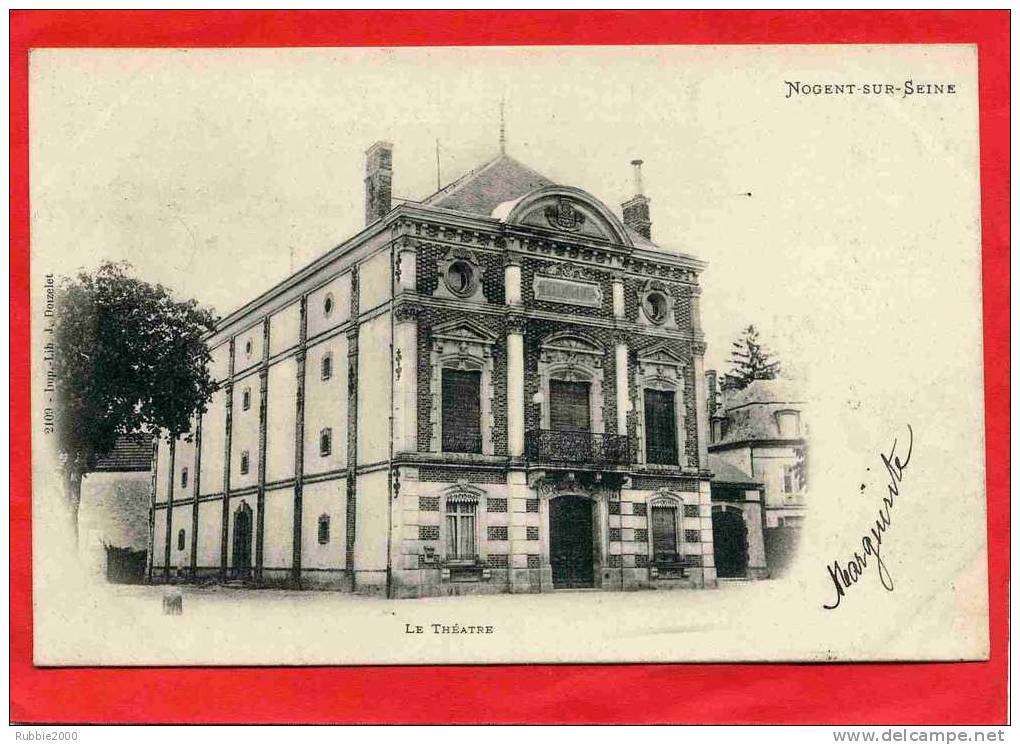 NOGENT SUR SEINE 1903 LE THEATRE CARTE PRECURSEUR EN TRES BON ETAT - Nogent-sur-Seine