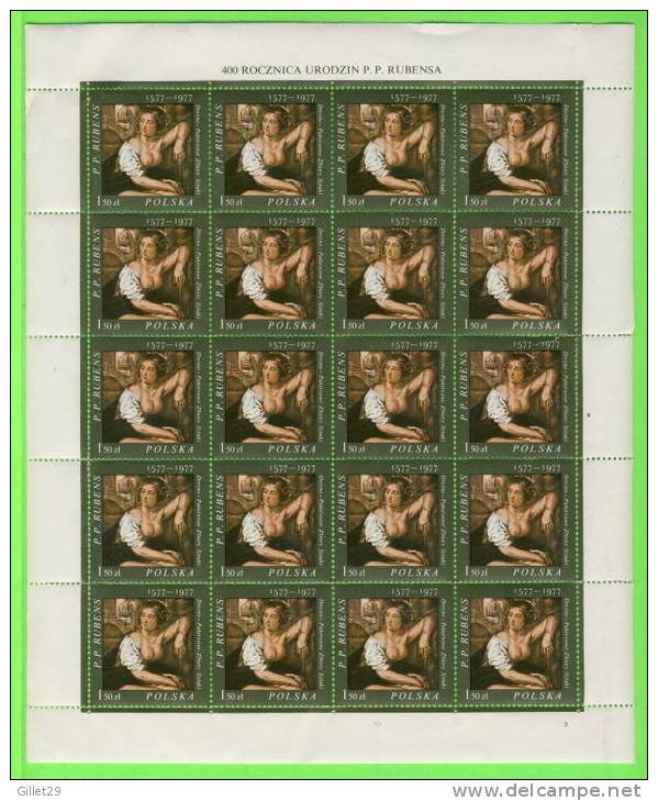 TIMBRES,  POLOGNE - POLSKA - 400 ROCZNICA URODZIN P.P. RUBENSA 1577-1977 - - Blokken & Velletjes