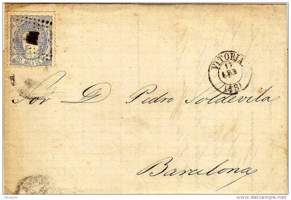 Carta VITORIA 1872. Alegoria. Variedad Fechador - Covers & Documents