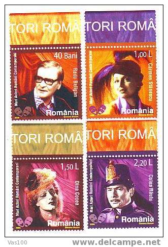 2006 GREAT CONTEMPORARY ROMANIAN ACTORS,MNH. - Unused Stamps