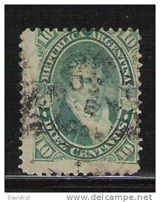 M950.-.ARGENTINIEN / ARGENTINA.- 1867.- MICHEL  # : 21 , USED.- MANUEL BELGRANO.- - Usados