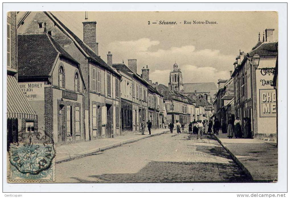 Q1 - SEZANNE - Rue Notre-Dame (TRES BELLE Carte Animée De 1905) - Sezanne